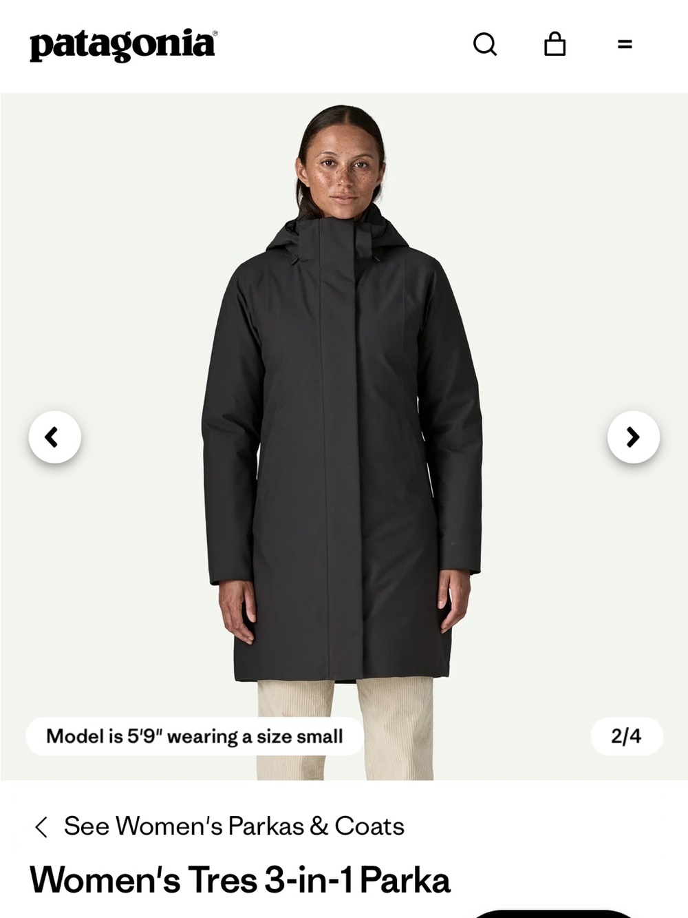 Patagonia Black Women's Trench Coat